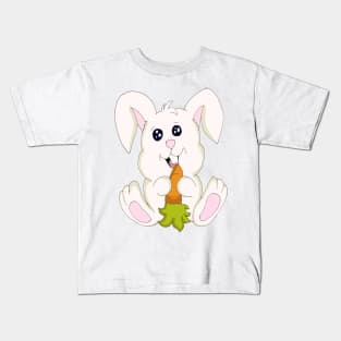 Cute Bunny With Carrot Kids T-Shirt